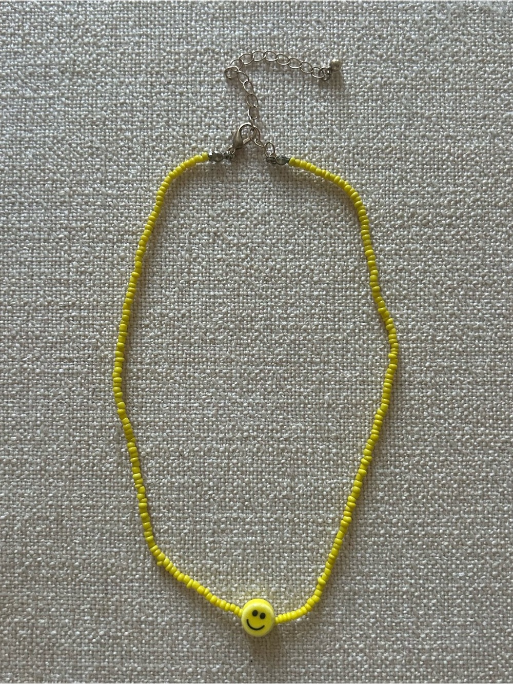 Urban Outfitters Yellow Beaded Smile Necklace - Unbranded
